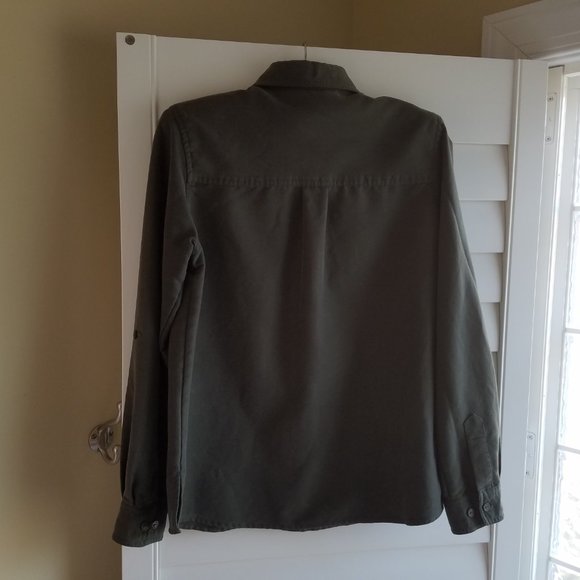 Vtg Button Up shirt with Collar Adj Sleeves - Picture 3 of 8